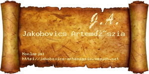 Jakobovics Artemíszia névjegykártya